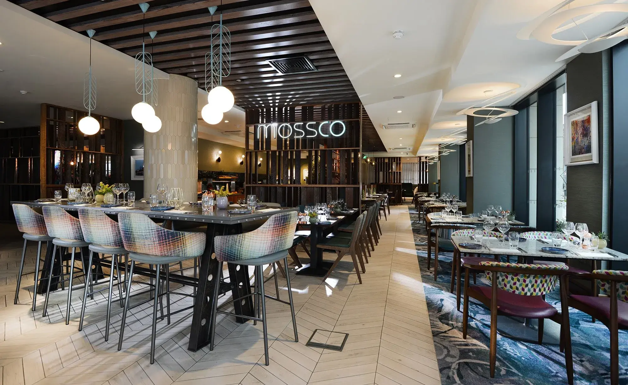 The Mossco Restaurant interior, set up for private dining